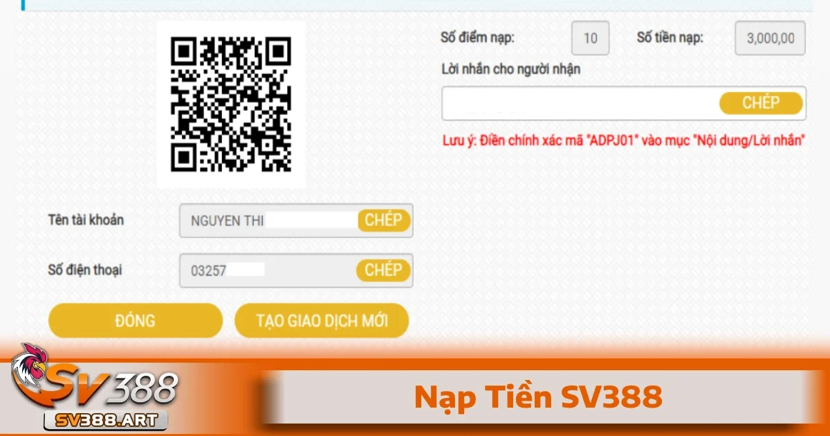 Nạp Tiền SV388 3 Hướng dẫn chi tiết cách nạp tiền SV388 cho những ai chưa biết